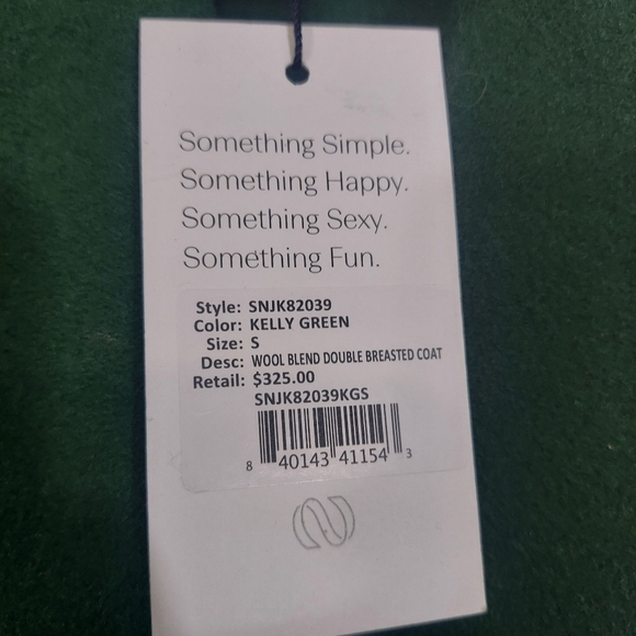 NWT Something Navy Wool Blend Gemma Coat | Green | Size Small - Picture 12 of 13